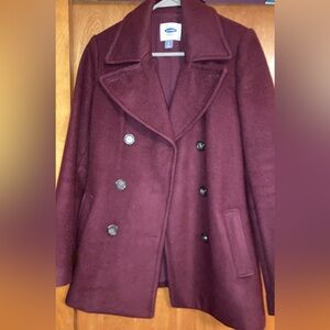 Women’s Old Navy Small Burgundy Pea Coat